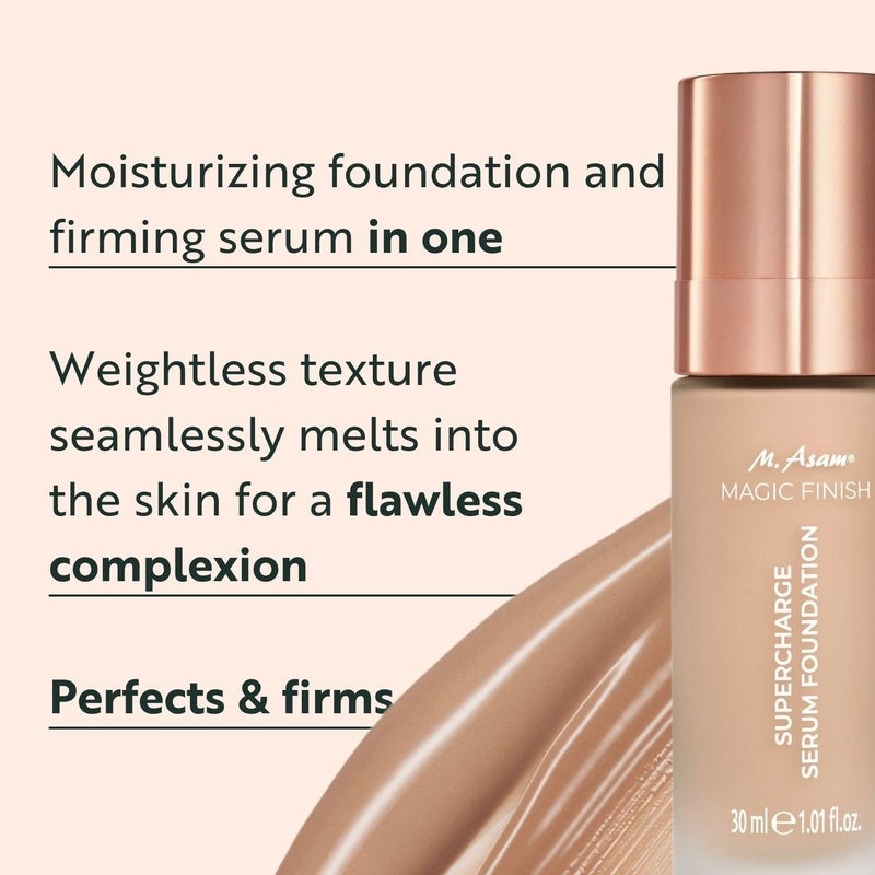 M.Asam M. Asam MAGIC FINISH Supercharge Serum Foundation Cool Honey (1.01 Fl Oz) - Moisturizing Make Up & Firming Face Serum In One, Anti-aging CC Cream With Optimal Coverage & Hyaluronic Acid - Image 2