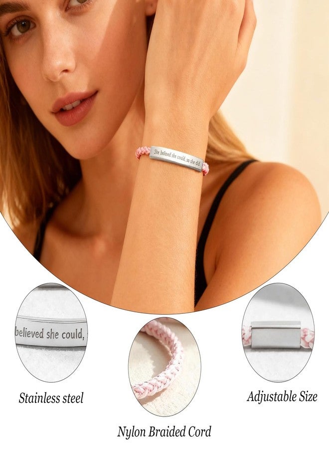72ore She Believed She Could So Did Bracelet Inspirational Bracelets for Women Encouragement Inspirational Gifts for Women - Image 3