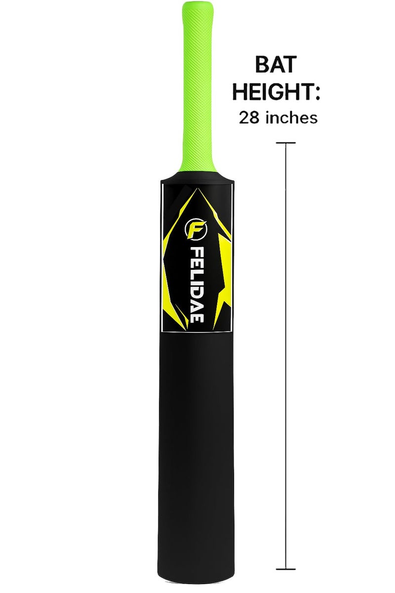 FELIDAE (Size – 3) PRO KidsZone Heavy Grade Strong Plastic Cricket Bat with Wicket Set & 1 Tennis Ball for Kids (Size 3, Age 6-10 Year Old Kids), Strong Plastic (Green) - Image 4