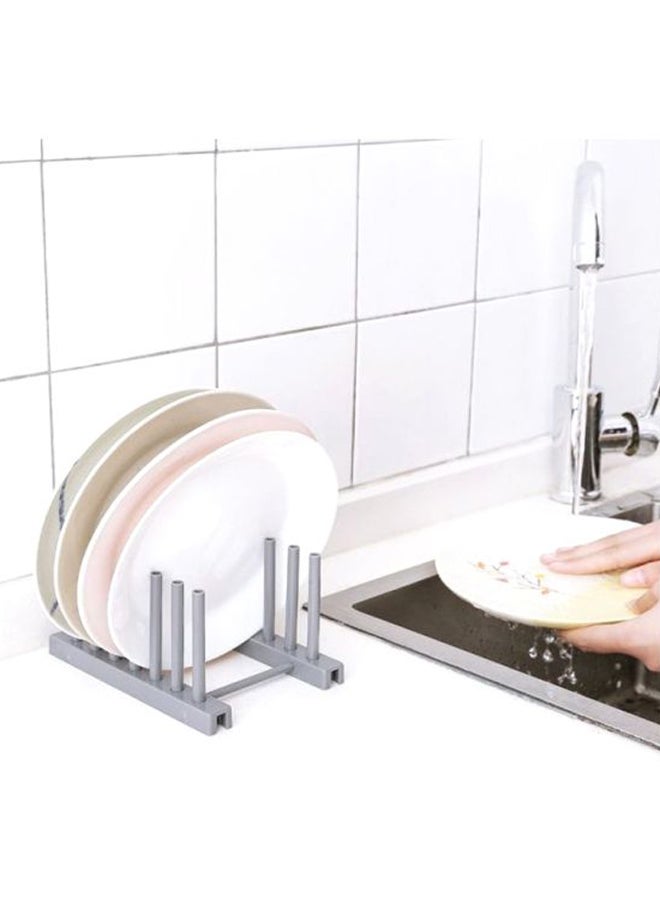 حامل أطباق من الستانلس ستيل رمادي 10x5x6سم - Image 3