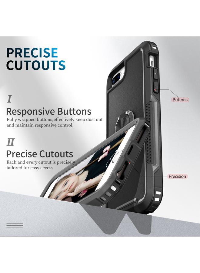 Zaboon 3 in 1 PC + TPU Phone Case with Ring Holder For iPhone 8 Plus & 7 Plus - Image 2