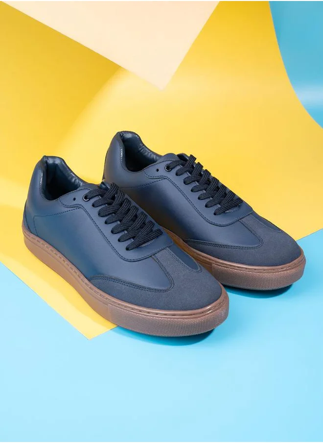 Styli Stitch Detail Low Top Gum Sole Shoes