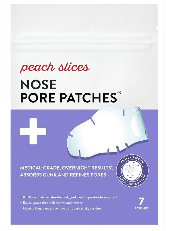 Peach Slices | Nose Pore Patches | Medical-Grade Hydrocolloid | Targets Pores & Pimples | Absorbs Oil Overnight | Vegan | Cruelty-Free | Facial Skin Care Products | 7 Ct - Image 1