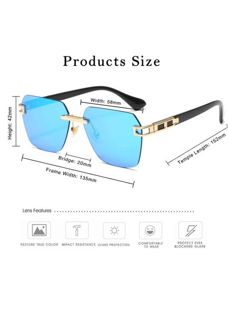 نظارات شمسية عصرية جديدة بدون إطار نظارات شمسية مخصصة للجنسين واقية من الأشعة فوق البنفسجية