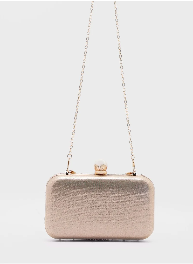 خزانة Diamante Pearl Box Clutch Bag