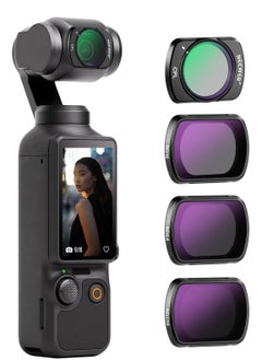 Neewer DJI OSMO Pocket 3 (CPL ND16 ND64 ND256)4Pack Filter Kit Compatible with DJI OSMO Pocket 3 Creator Combo Accessories Magnetic Action Camera Neutral Density Polarising Filter Optical Glass Aluminum Frame  - Image 1
