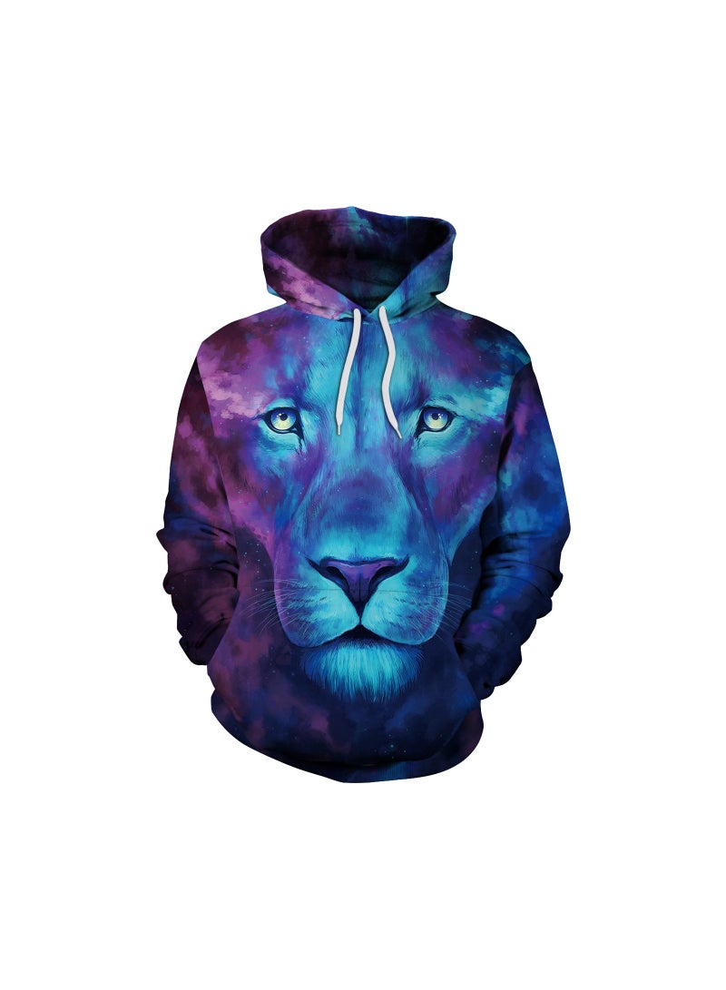 Loquat Digital Printed Loose Hooded Sweater - Image 1