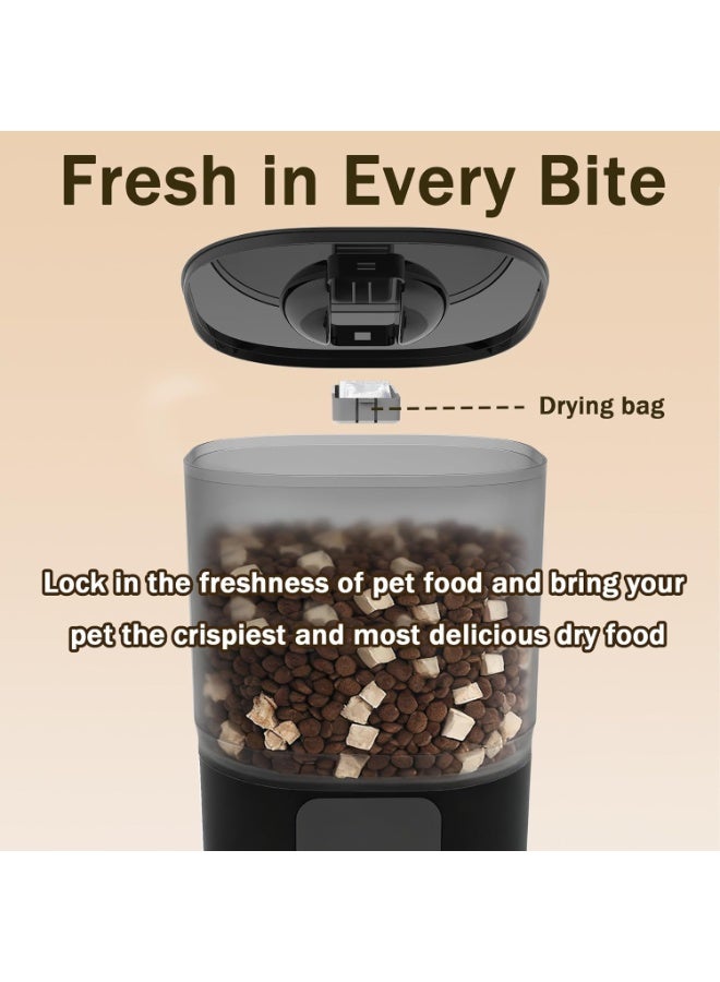 M.A&F's Smart Automatic Pet Feeder, 6L WiFi Cat Food Dispenser with App Control, Timed Dry Food Feeder for Cats and Small Dogs, 2.4GHz Only, Dual Power Supply with 4 AA Battery Backup - Image 2