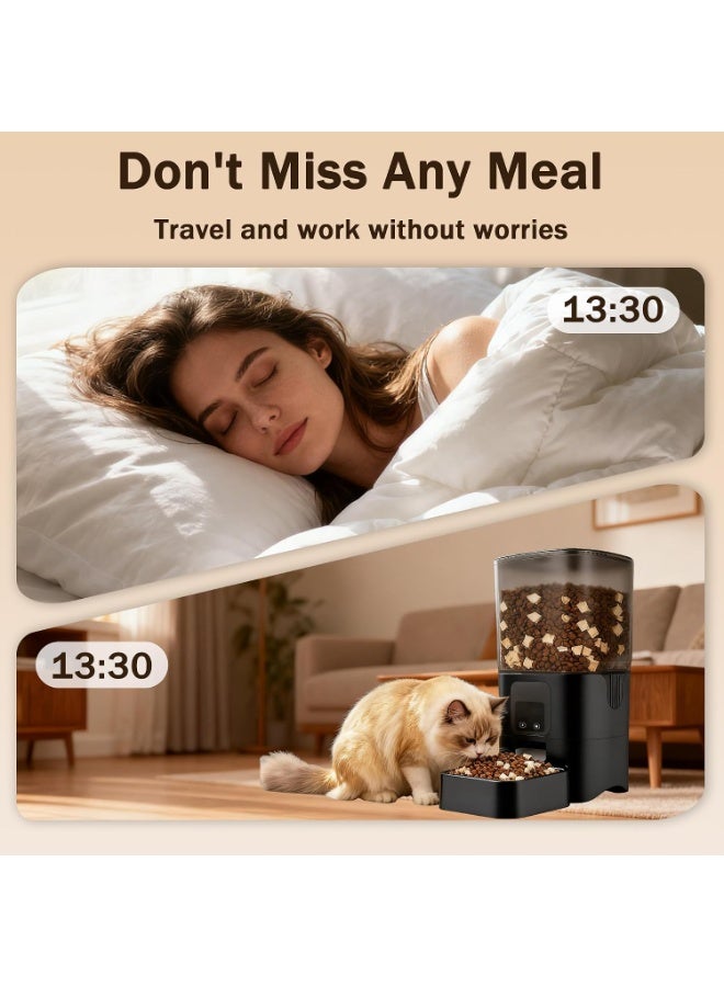 M.A&F's Smart Automatic Pet Feeder, 6L WiFi Cat Food Dispenser with App Control, Timed Dry Food Feeder for Cats and Small Dogs, 2.4GHz Only, Dual Power Supply with 4 AA Battery Backup - Image 3