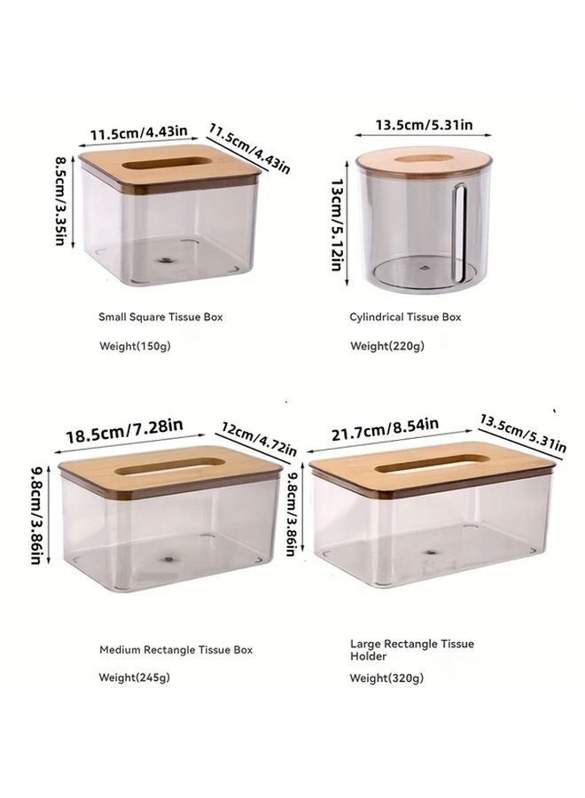 Transparent Acrylic Tissue Box Holder Modern Minimalist Design Easy Access Lid - Image 3