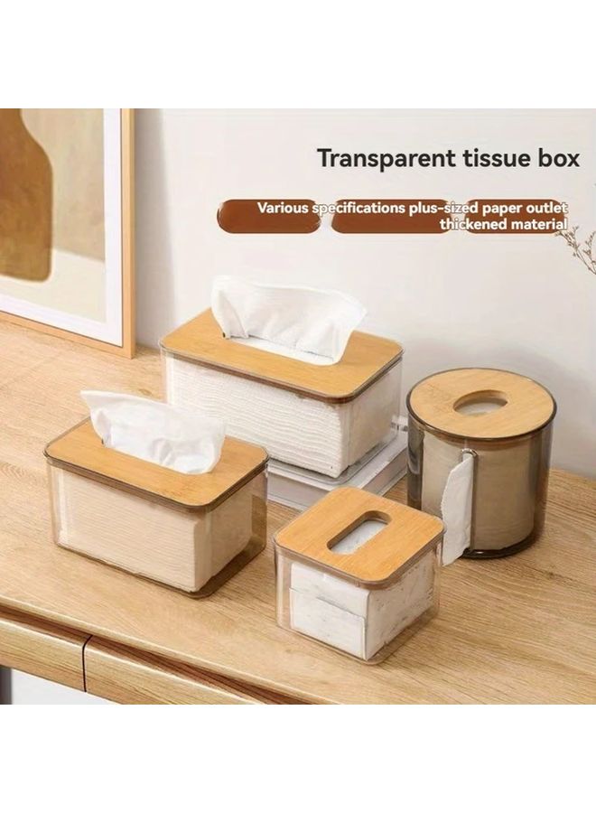 Transparent Acrylic Tissue Box Holder Modern Minimalist Design Easy Access Lid - Image 2