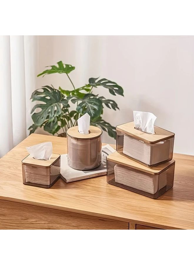 Transparent Acrylic Tissue Box Holder Modern Minimalist Design Easy Access Lid - Image 1