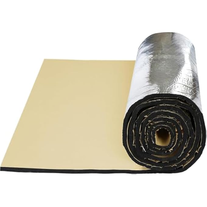 rayihni Self Adhesive Sound Proof Aluminum Foil Nbr Foam Insulation Sheet  Thermal Roofing Polyurethane Rubber Foam Sheet  1M Width13Mm19Mm25Mm Thickness114M Thickness  19 Mm 4 MeterS - Image 1