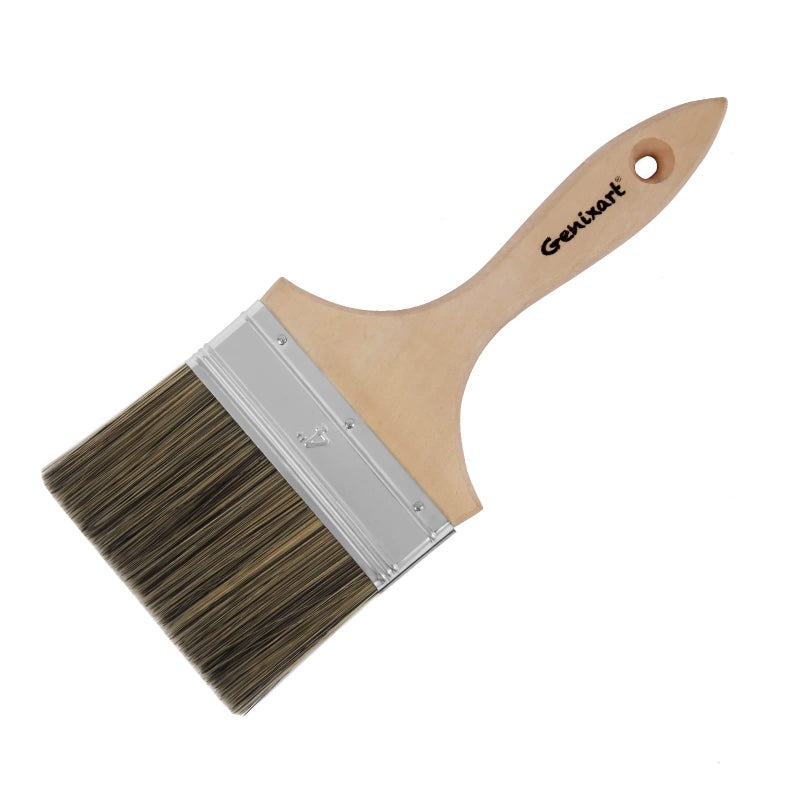 Double Thick Chip Paint Brush Wood Stain Brushes for Painting Walls and Fence Staining Wooden Handle Masonry Paintbrush for Varnish Paste Gesso and Limewash 4 inch