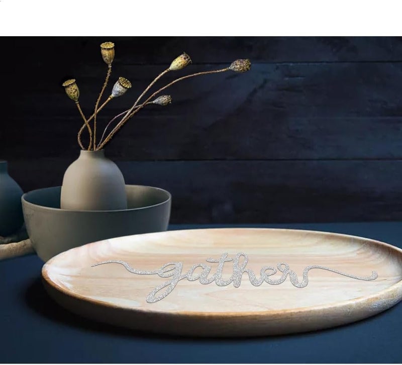 Aukolass 8 Pcs Thanksgiving Plate Cards Thanksgiving Table Decorations Grateful Thankful Blessed Gather Place Card Plate Decors for Home Party Silver - Image 5