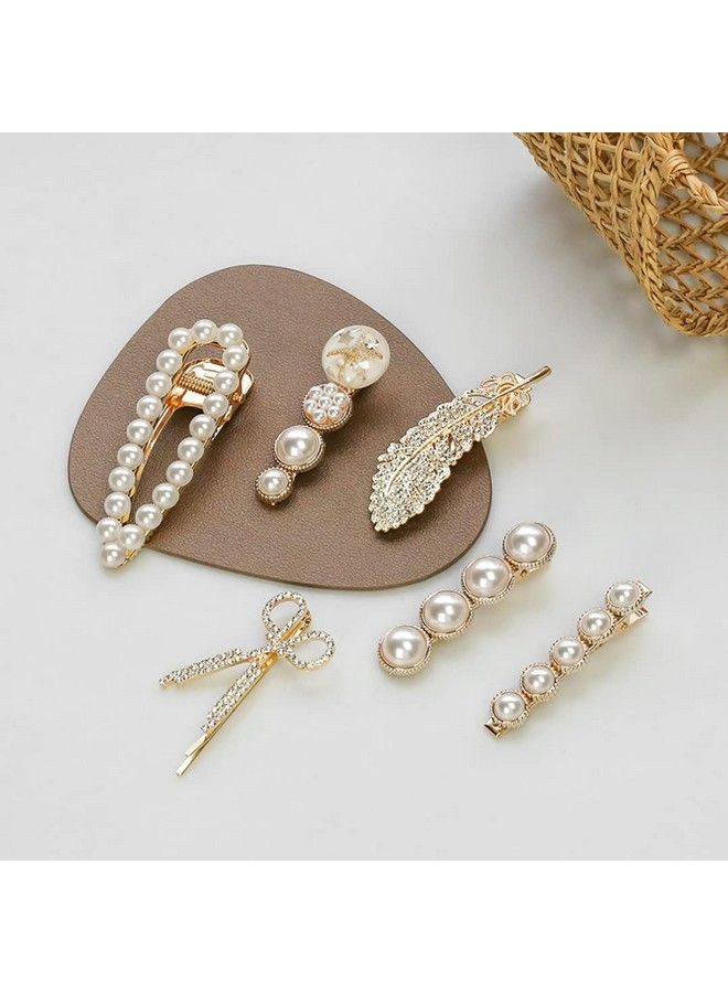 ANNACREATIONS Korean Fashion Style Pearl Rhinestone Metal Hair Clips Hair Pin Stylish Hair Accessories Jewellery For Women And Girls (Pack Of 11) - Image 3