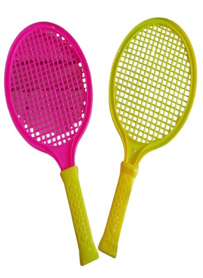 ZOKCY® (Set of 1) Plastic Badminton (Racket) Toy for Kids with 1 Plastic Shuttlecocks & 1 Plastic Ball/Racket Badminton Set Toy for Kids Multicolor/Playing Outdoor Toy for Kids - Image 4