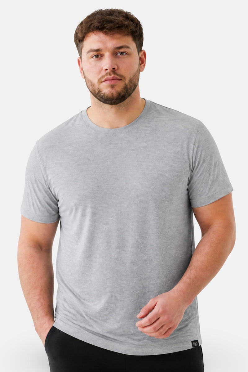 Gaiam Men Slim Fit Short Sleeve Training T-Shirt, Heather Grey - Image 1