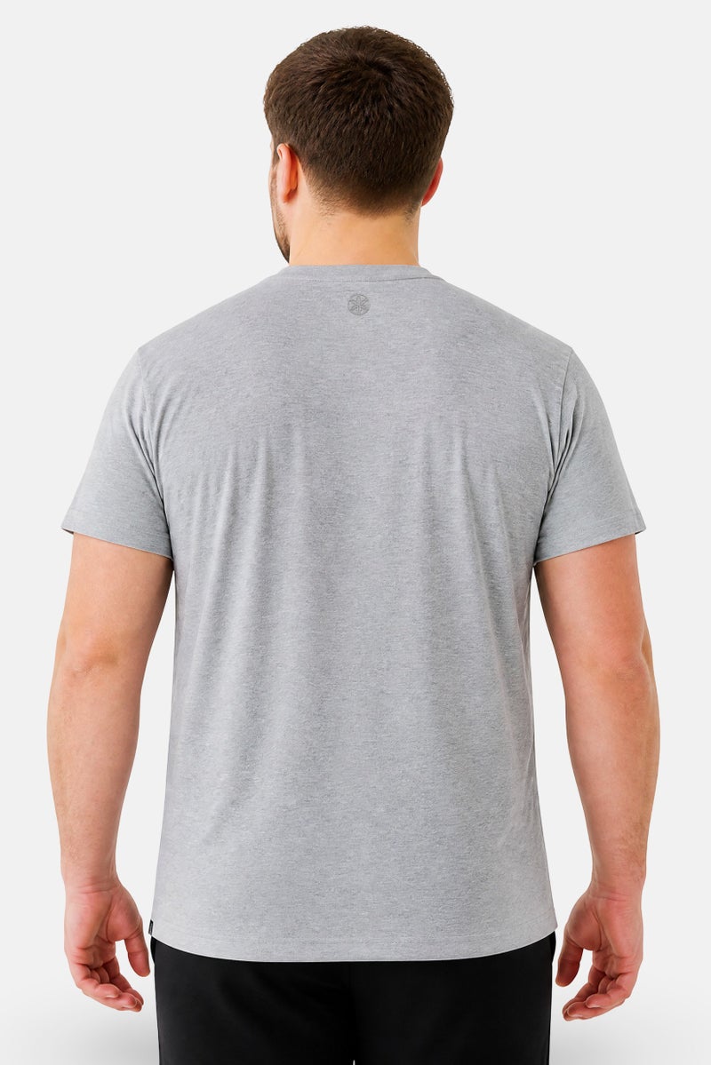 Gaiam Men Slim Fit Short Sleeve Training T-Shirt, Heather Grey - Image 4
