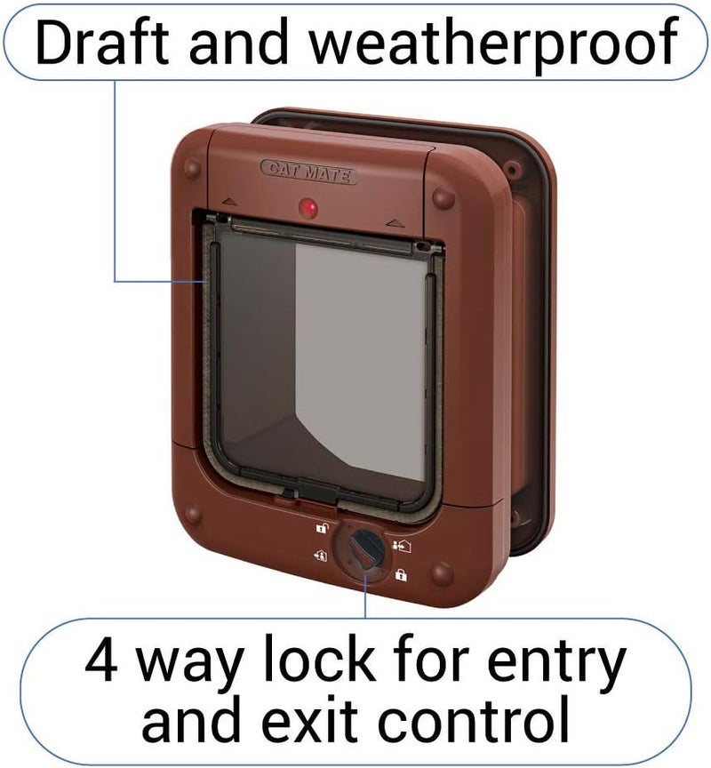 Cat Mate Microchip activated Cat Flap | for up to 30 Cats, Brown - Image 4