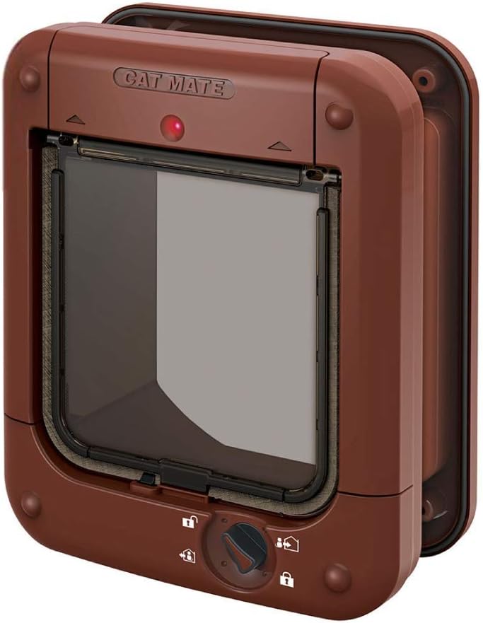 Cat Mate Microchip activated Cat Flap | for up to 30 Cats, Brown - Image 1