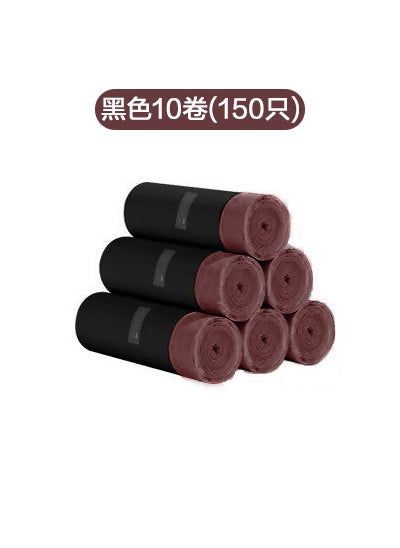 Drawstring Bundle Garbage Bag Kitchen Classified Thickened Roll Garbage Bag Portable Disposable Household Plastic Bag Black 10 rolls (150 only) 
