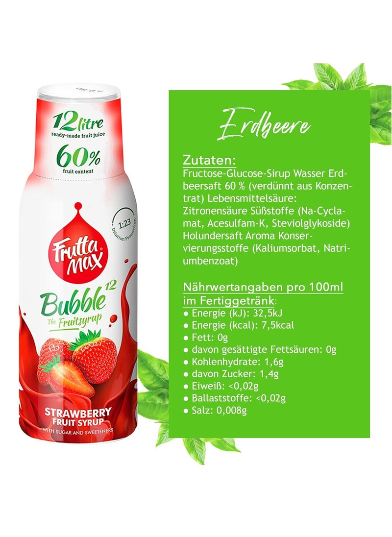 Fruttamax FruttaMax - Fruit Syrup Concentrate | Less Sugar | with 60% Fruit Content | Suitable for soda Machine 500ml (Strawberry)  - Image 2