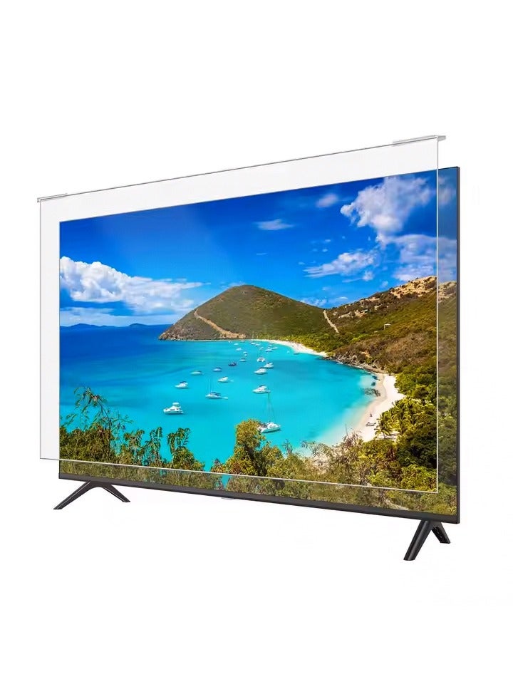 65 inch Clear Acrylic HD 4K TV Screen Protector, Anti-Scratch, Anti-Blue Light with Removable Panel Filter and Anti-Glare  - Image 1
