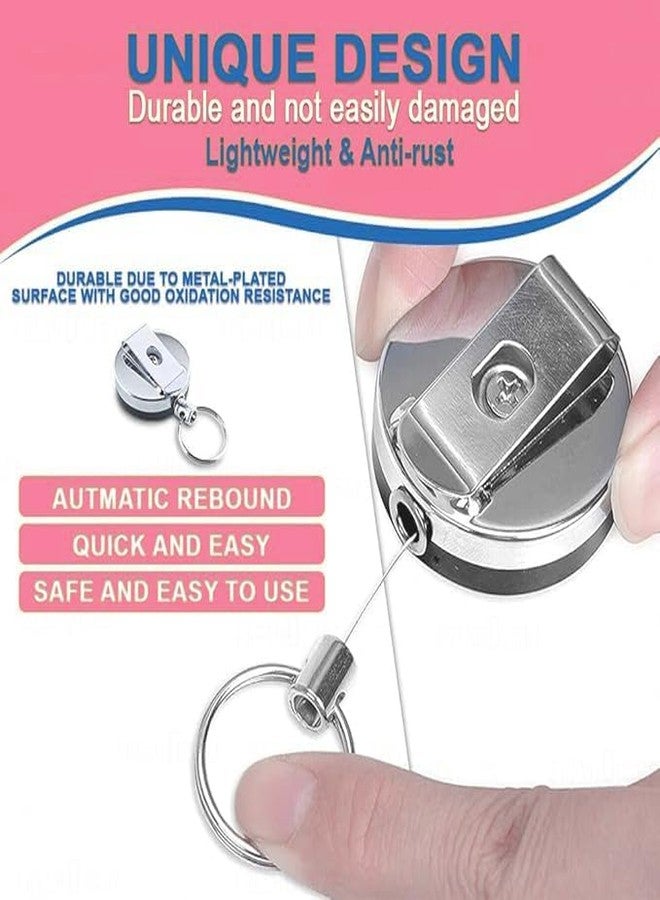 AG E-Com Pack of 1 Metal Badge Holders with Id Silicon Card Holder for Office Employee and Staff Retractable YOYO Badge Reel Steel and Black.. - Image 4