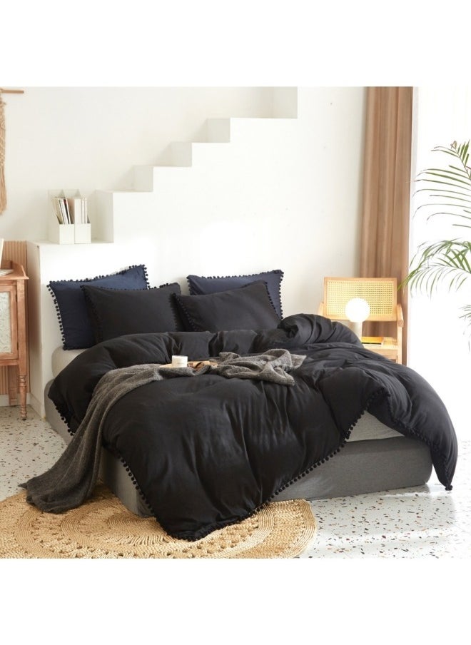 MIXDE 3-Piece Queen Size Luxury Comfort Set With Black Ball Duvet Cover  - Image 1