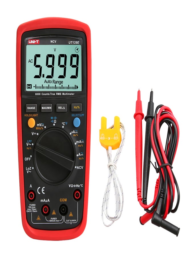 UNI-T UT139E True RMS Multimeters Multi-functional Digital Multimeter with Backlight LCD Display Measuring DC/AC Voltage DC/AC Current Duty Ratio Temperature Resistance Tester - Image 1