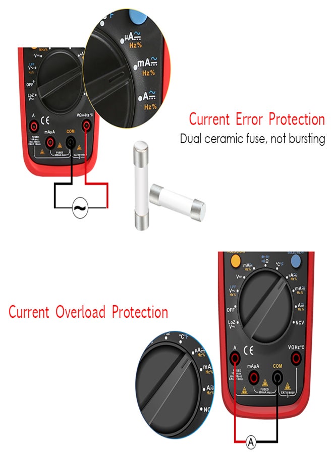 UNI-T UT139E True RMS Multimeters Multi-functional Digital Multimeter with Backlight LCD Display Measuring DC/AC Voltage DC/AC Current Duty Ratio Temperature Resistance Tester - Image 4