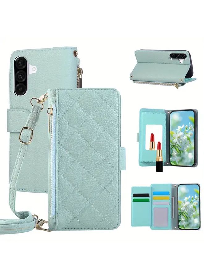 Purple Faux Leather Crossbody Flip Case For Galaxy A36 With Zipper Wallet - Image 2