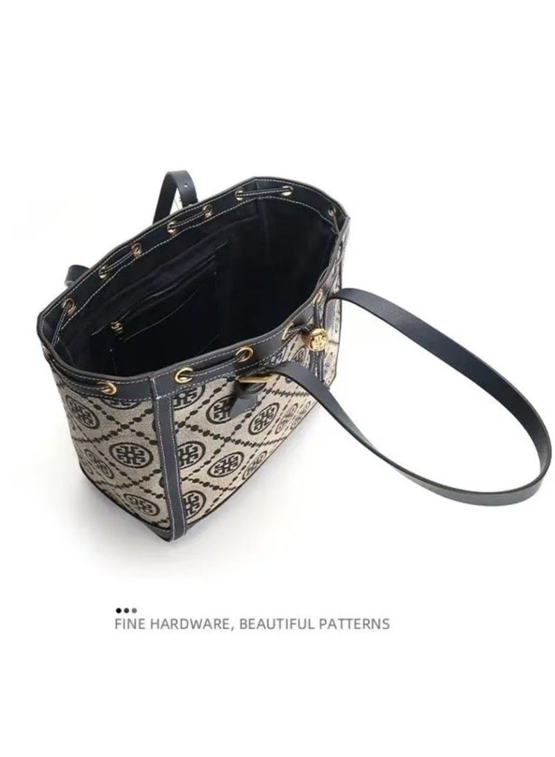 Burch Tory  Large T Monogram Jacquard Bucket Bag - Image 4