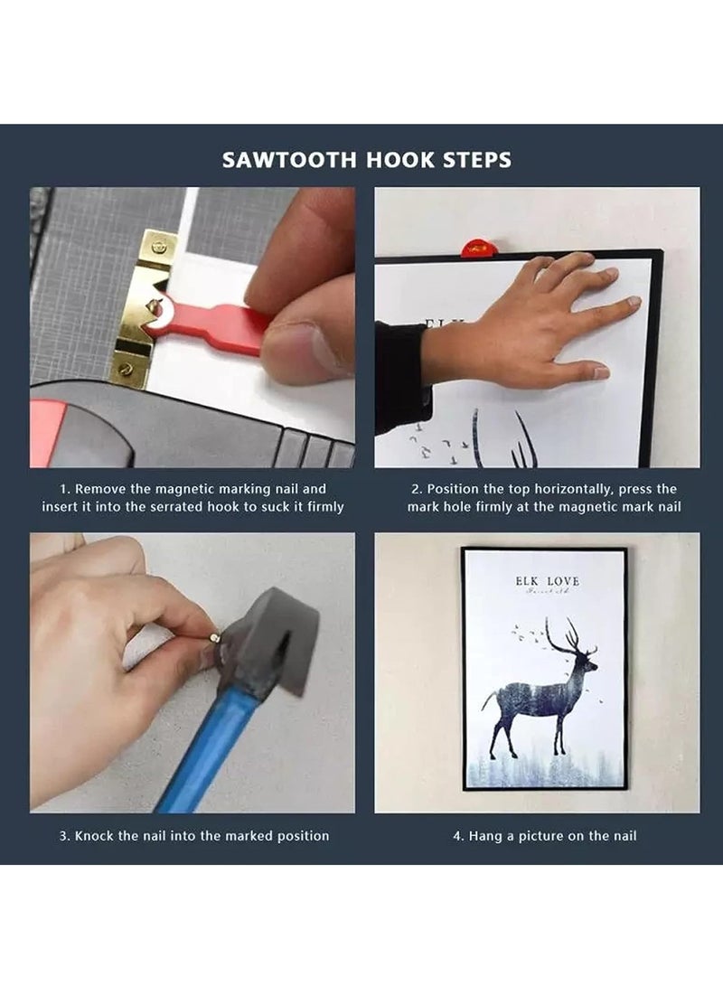 مجموعة أدوات تعليق الصور، مجموعة قابلة للتمديد مع 85 قطعة من الأجهزة الحصرية، لإطارات الصور، الأعمال الفنية، التقويمات، الساعات، المرايا وزينة الجدران. - Image 4