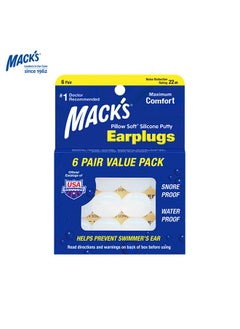 Mack's Mack's Pillow Soft Silicone Earplugs Value Pack, 6 Count  - Image 1