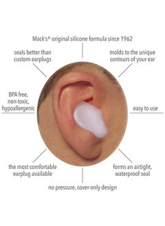 Mack's Mack's Pillow Soft Silicone Earplugs Value Pack, 6 Count  - Image 2