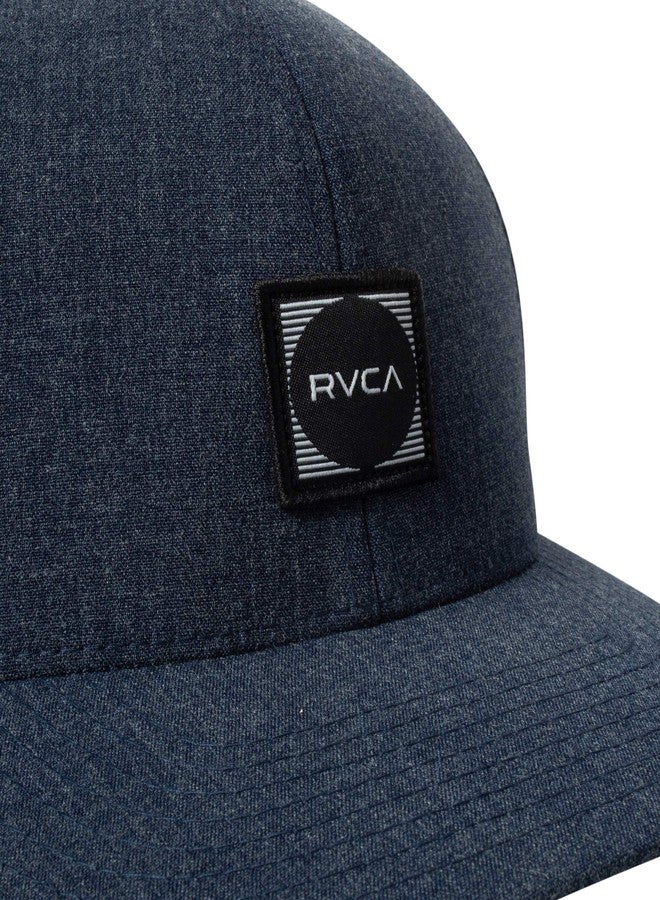 ار في سي اي قبعة رجالية من RVCA Flexfit ذات حافة منحنية، لون أزرق داكن، مقاس كبير - كبير جدًا (أمريكي) - Image 4