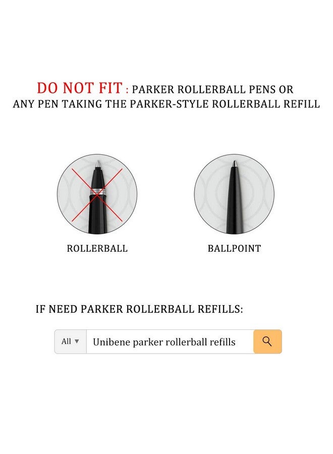 Unibene Parker Compatible Ballpoint Refills 12 Pack1.0Mm Medium Pointblack Smooth Writing Replaceable German Ink Tactical Pen Refills For Parker Ballpoint/Uzi Pen - Image 4