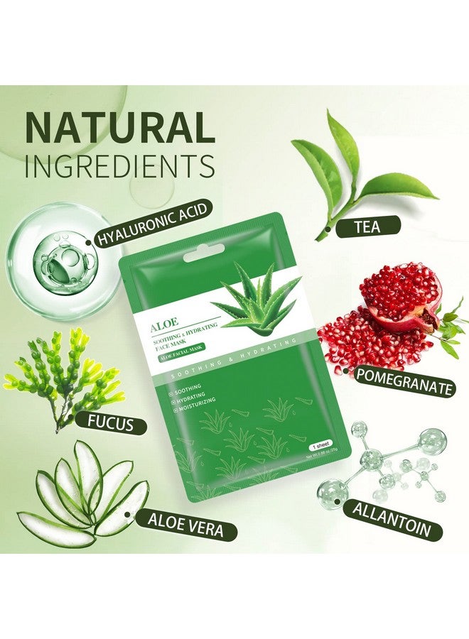 YAFUSIPE Face Masks Skincare Sheet Mask Aloe Vera Sheets Mask, Hydrating Face Masks Soothing Facial Mask for All SkinTypes Sun Care, Facial Masks for Women Skin Care Sheet Masks for Face Pack of 10 - Image 5