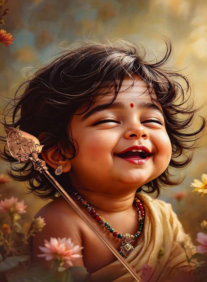 Roostaflag Lord Murugan Posters for Wall | Cute Baby Murugan Photos Sticker | Cute Child Murugan Poster for Home Decor | God Murugan Baby Poster for Living Room, Pooja Room, Hostel, Office Decoration - Image 1
