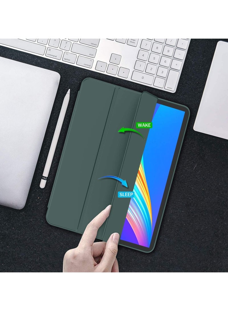 DUSALA iPad Pro 11 Inch Case 2022(4th Gen)/ 2021(3rd Gen) with Pencil Holder [Support iPad 2nd Pencil Charging/Pair],Trifold Stand Smart Case with Soft TPU Back,Auto Wake/Sleep(Pine Green) - Image 5