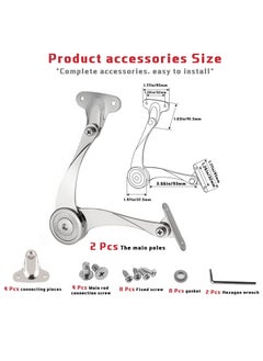 Excefore Lid Stay Hinges, 2 Pcs Toy Box Hinges Soft Close, Metal Heavy Duty Adjustable Lift and up Hinges, Soft Drop Lid Hinge for Cabinet Wardrobe & Toy Box  - Image 2