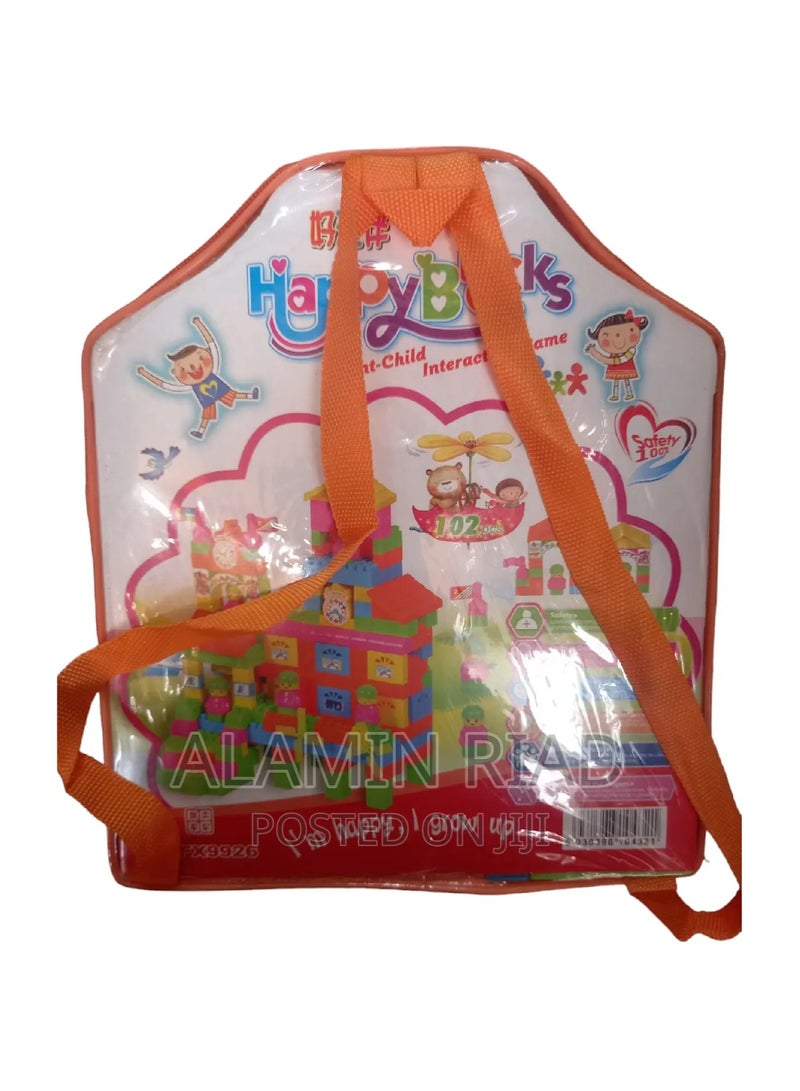 حديقة الألعاب مجموعة مكعبات البناء التعليمية للأطفال ذات الألوان الزاهية مع تصميم طاحونة هوائية، مناسبة للتفاعل بين الوالدين والطفل، موديل FX9926، معبأة في حقيبة حمل مريحة - Image 3