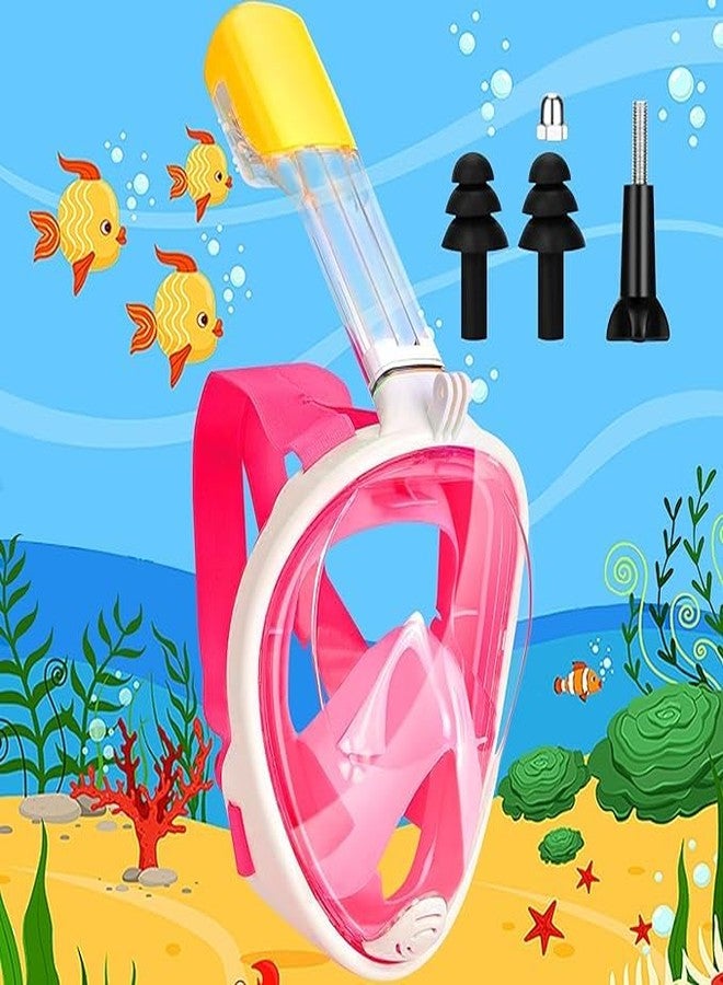 Olpad Snorkel Mask Full Face Snorkeling Mask with Panoramic View Anti-Fog and Anti-Leak Design Dive Mask for Adults and Youth[Pink S/M] - Image 3