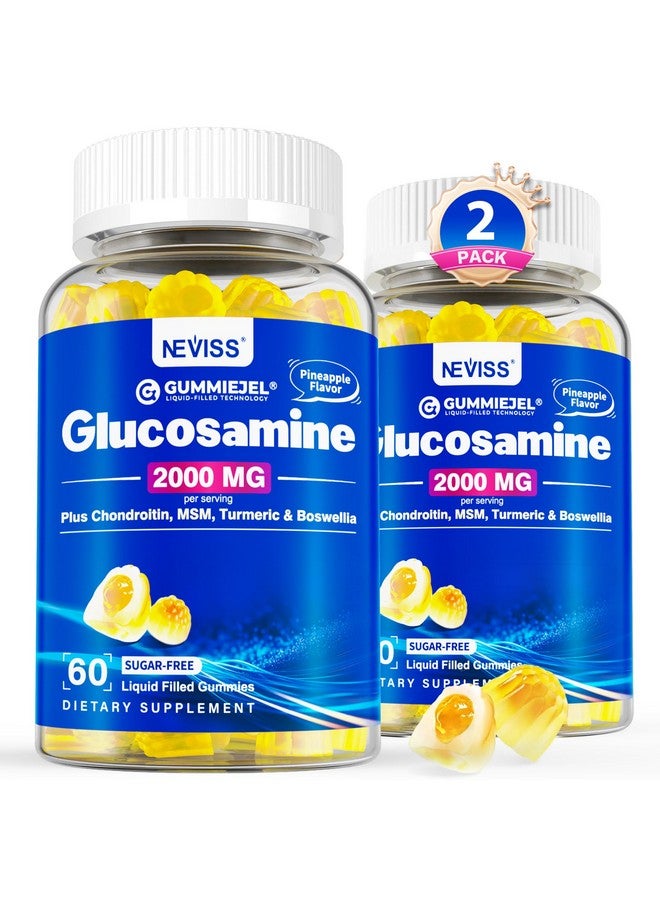 NEVISS Sugar Free Glucosamine Filled Gummies - Glucosamine Supplement Plus Chondroitin, MSM, Turmeric, Boswellia, Hyaluronic Acid, Vitamin D3 & Zinc, 120 Gummies, 60 Servings - Image 1