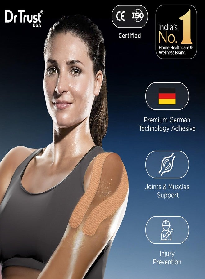 Dr Trust USA Kinesiology Tape For Sports Injury, Muscles Pain Relief, Waterproof Athletic Ktape For Arms, Knee, Shoulder, Legs, Ankle, Adhesive Compression Bandage 5 m X 5 cm (Beige) - Image 2