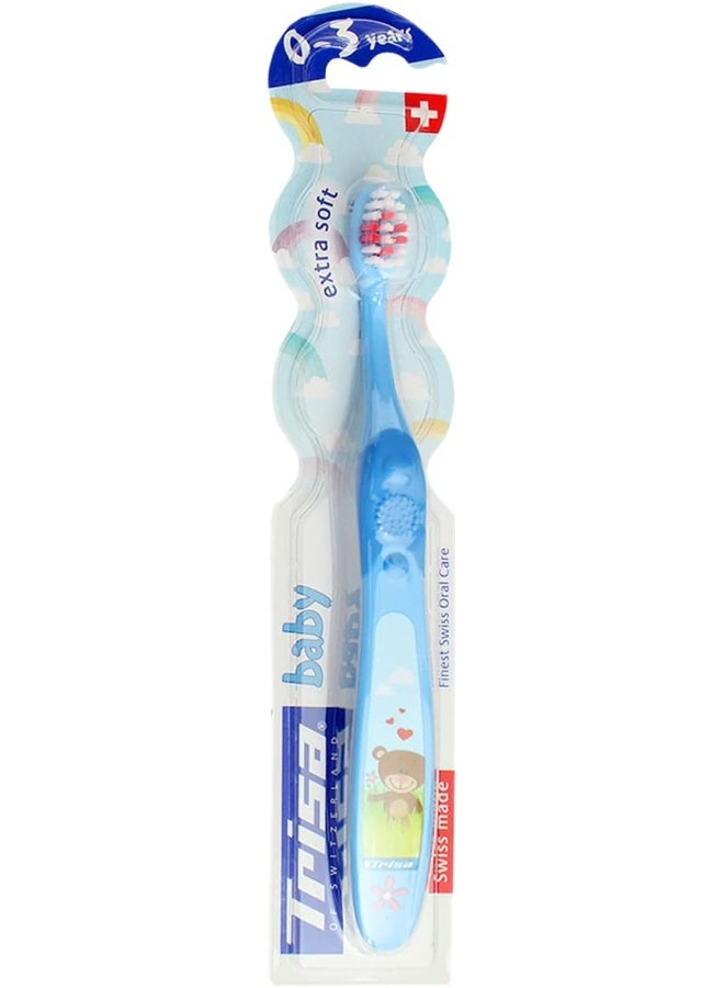 Trisa Baby Extra Soft Toothbrush, 0-3 Years, Finest Swiss Oral care, Small Brush Head, For Gentle Cleaning, 1pc. Assortment color - Image 2