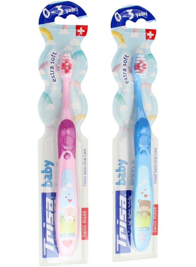 Trisa Baby Extra Soft Toothbrush, 0-3 Years, Finest Swiss Oral care, Small Brush Head, For Gentle Cleaning, 1pc. Assortment color - Image 4