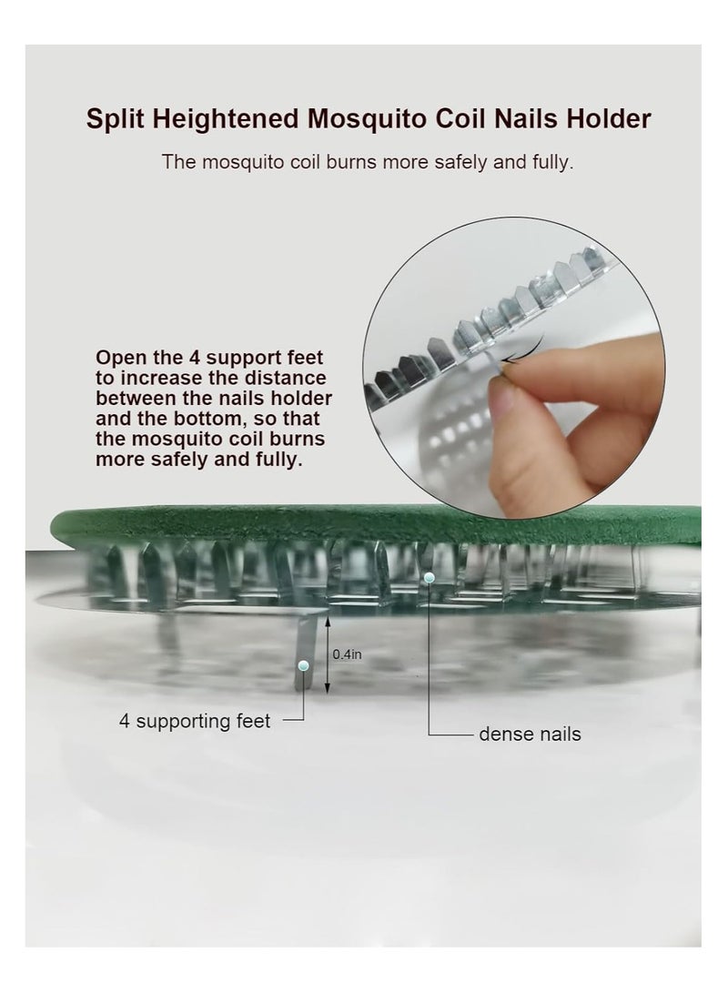 KASTWAVE Mosquito Coil Holder, 2 Pack Metal Mosquito Repellent Coil Holder with Lid Black Portable Incense Coil Burner for Outdoor Camping Patio Party - Image 3